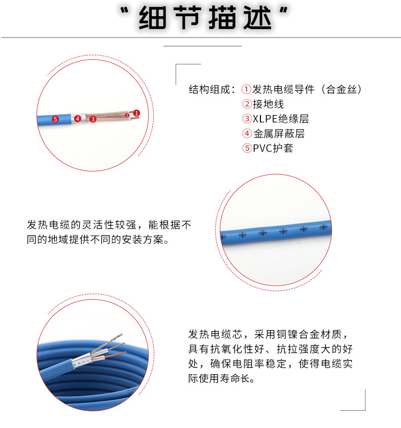 雙導(dǎo)發(fā)熱電纜細節(jié)描述